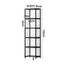 Display Cabinet Black – Slim 5‑Tier Bamboo Frame with Clear Acrylic Doors