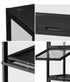 Display Cabinet Black – Slim 5‑Tier Bamboo Frame with Clear Acrylic Doors