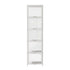 Display Cabinet White – Slim 5‑Tier Bamboo Frame with Clear Acrylic Doors