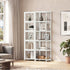 Display Cabinet White – Slim 5‑Tier Bamboo Frame with Clear Acrylic Doors