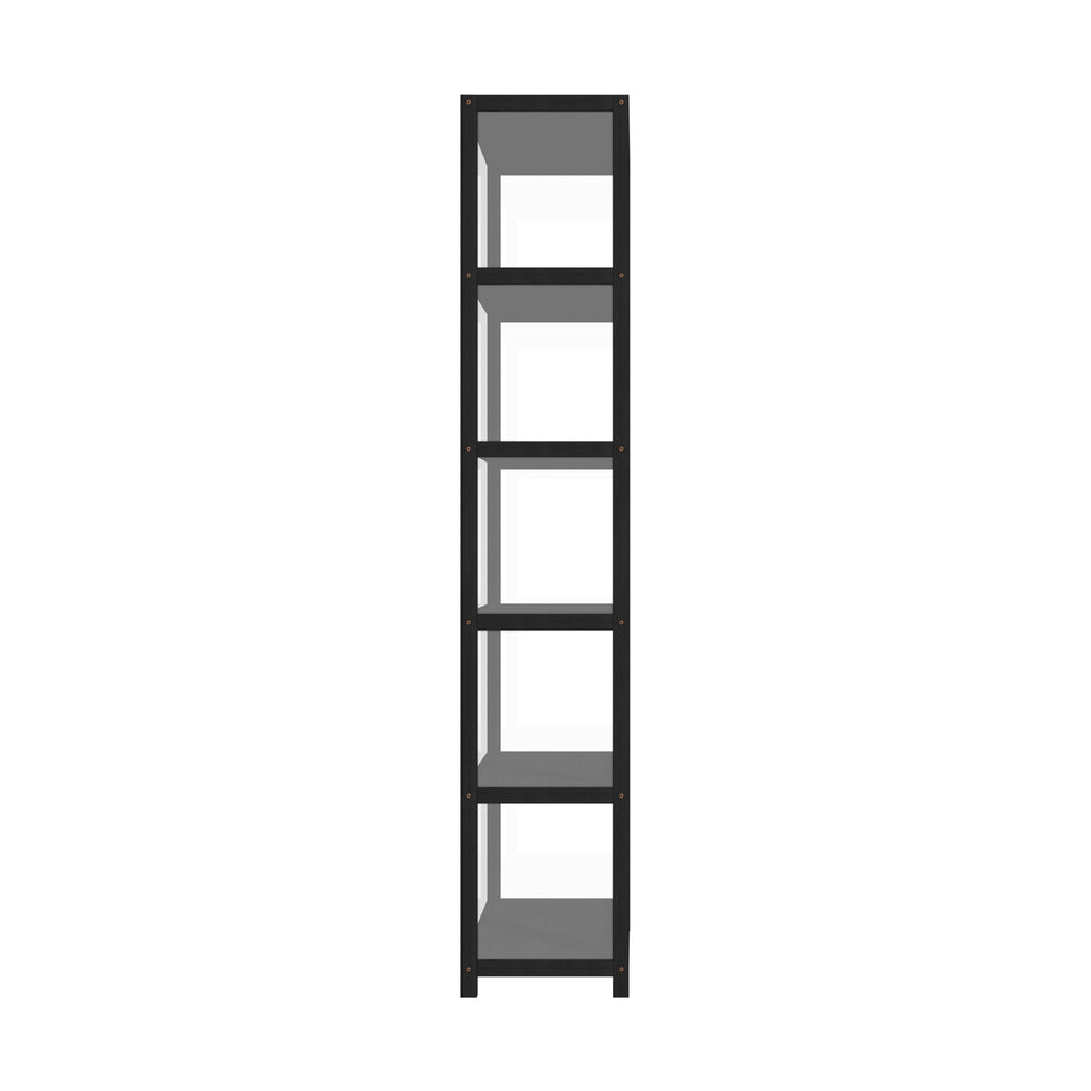 Display Cabinet 5-Tier Slim Storage Shelves Black