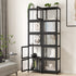 Display Cabinet 5-Tier Slim Storage Shelves Black