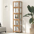 Display Cabinet 5-Tier Slim Storage Shelves Brown