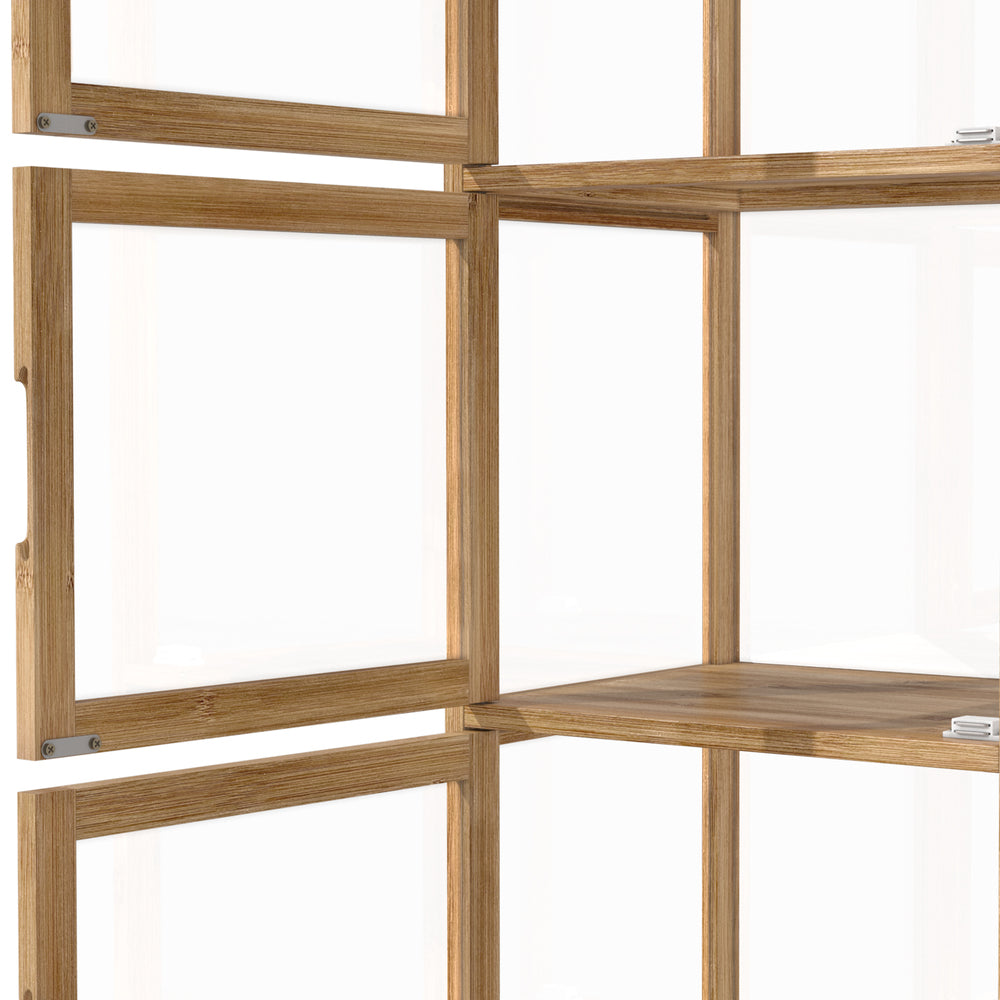 Display Cabinet 5-Tier Slim Storage Shelves Brown