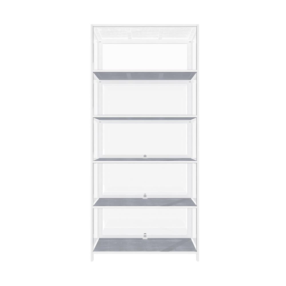 Display Cabinet 5 Tiers Clear Door White