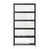Display Cabinet Black – 5‑Tier Bamboo Frame with Clear Acrylic Doors