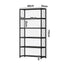 Display Cabinet Black – 5‑Tier Bamboo Frame with Clear Acrylic Doors