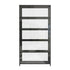 Display Cabinet Black – 5‑Tier Bamboo Frame with Clear Acrylic Doors