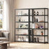 Display Cabinet Black – 5‑Tier Bamboo Frame with Clear Acrylic Doors