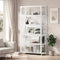 Display Cabinet White – 5‑Tier Bamboo Frame with Clear Acrylic Doors