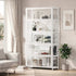 Display Cabinet White – 5‑Tier Bamboo Frame with Clear Acrylic Doors