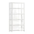 Display Cabinet White – 5‑Tier Bamboo Frame with Clear Acrylic Doors