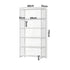 Display Cabinet White – 5‑Tier Bamboo Frame with Clear Acrylic Doors