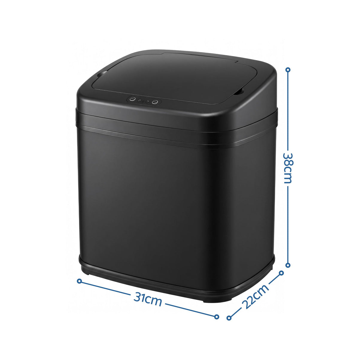 15L Motion Sensor Bin Touchless Bins Soft-Close Rubbish Trash Can Black