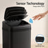 15L Motion Sensor Bin Touchless Bins Soft-Close Rubbish Trash Can Black
