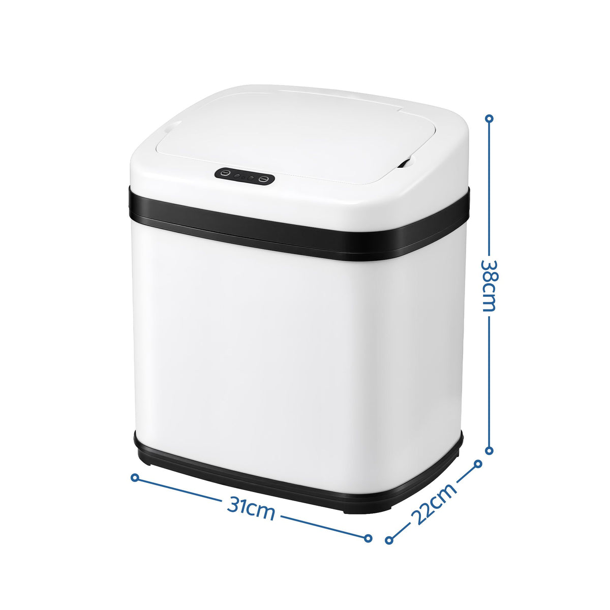 15L Motion Sensor Bin Touchless Bins Soft-Close Rubbish Trash Can White