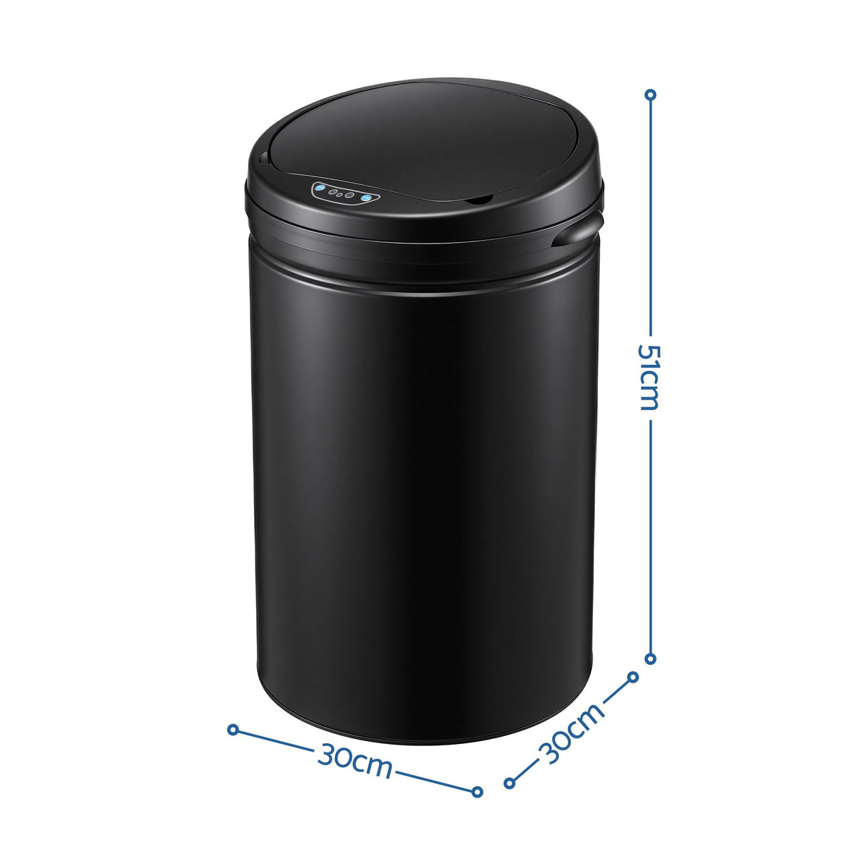 Devanti 30L Motion Sensor Bin, Touchless Soft-Close Rubbish Bin, Kitchen, Black
