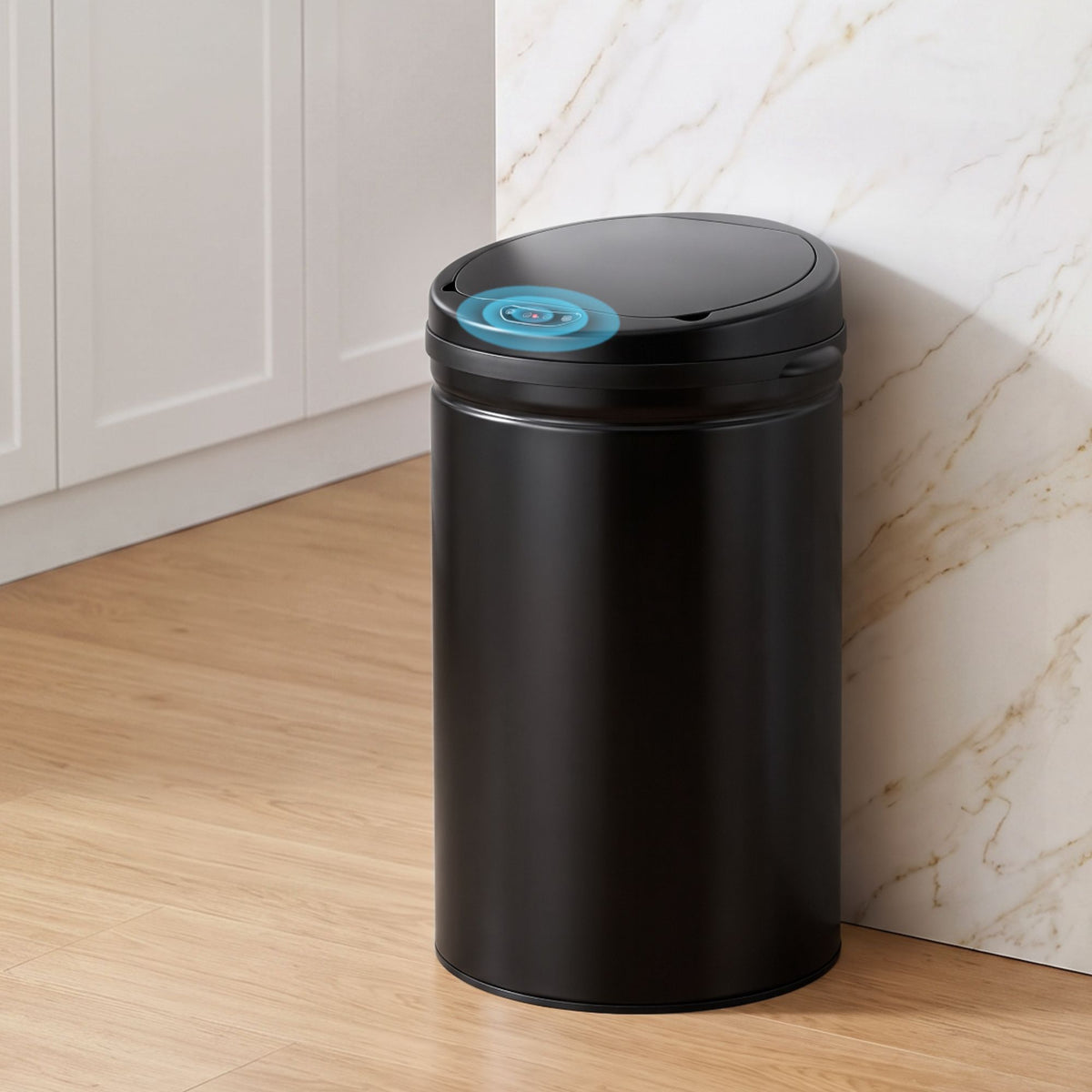 Devanti 30L Motion Sensor Bin, Touchless Soft-Close Rubbish Bin, Kitchen, Black