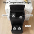 Devanti 72L Sensor Bin Rubbish Bins 4-in-1 Compartment Stainless Steel Trash Can Black