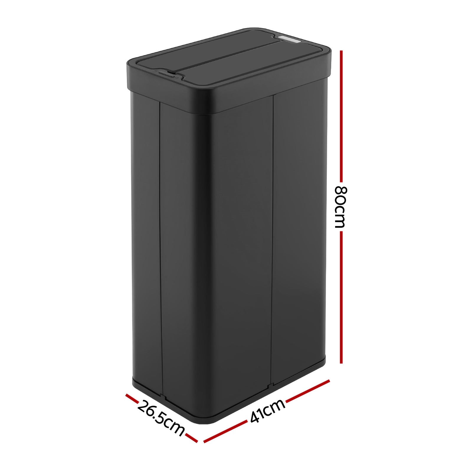 Rubbish Bin 70L Automatic Sensor Kitchen Bin, Slim Smart Garbage Can Touchless Rectangular with Liner Holder, Fully Closed Lid for Bedroom, Bathroom, Living Room, Black