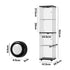 Glass Display Cabinet Black – 4‑Tier LED Light Showcase Clear Glass