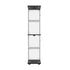 Glass Display Cabinet Black – 4‑Tier LED Light Showcase Clear Glass