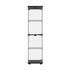 Glass Display Cabinet Black – 4‑Tier LED Light Showcase Clear Glass