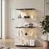 Glass Display Cabinet Black – 4‑Tier LED Showcase with Double Glass Doors