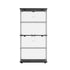 Glass Display Cabinet Black – 4‑Tier LED Showcase with Double Glass Doors