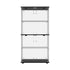 Glass Display Cabinet Black – 4‑Tier LED Showcase with Double Glass Doors
