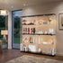 Glass Display Cabinet Black – 4‑Tier LED Showcase with Double Glass Doors