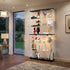 Glass Display Cabinet Black – 6‑Tier LED Light Showcase with Tempered Glass