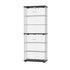 Glass Display Cabinet Black – 6‑Tier LED Showcase with Double Glass Doors