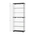 Glass Display Cabinet Black – 6‑Tier LED Showcase with Double Glass Doors