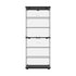 Glass Display Cabinet Black – 6‑Tier LED Showcase with Double Glass Doors