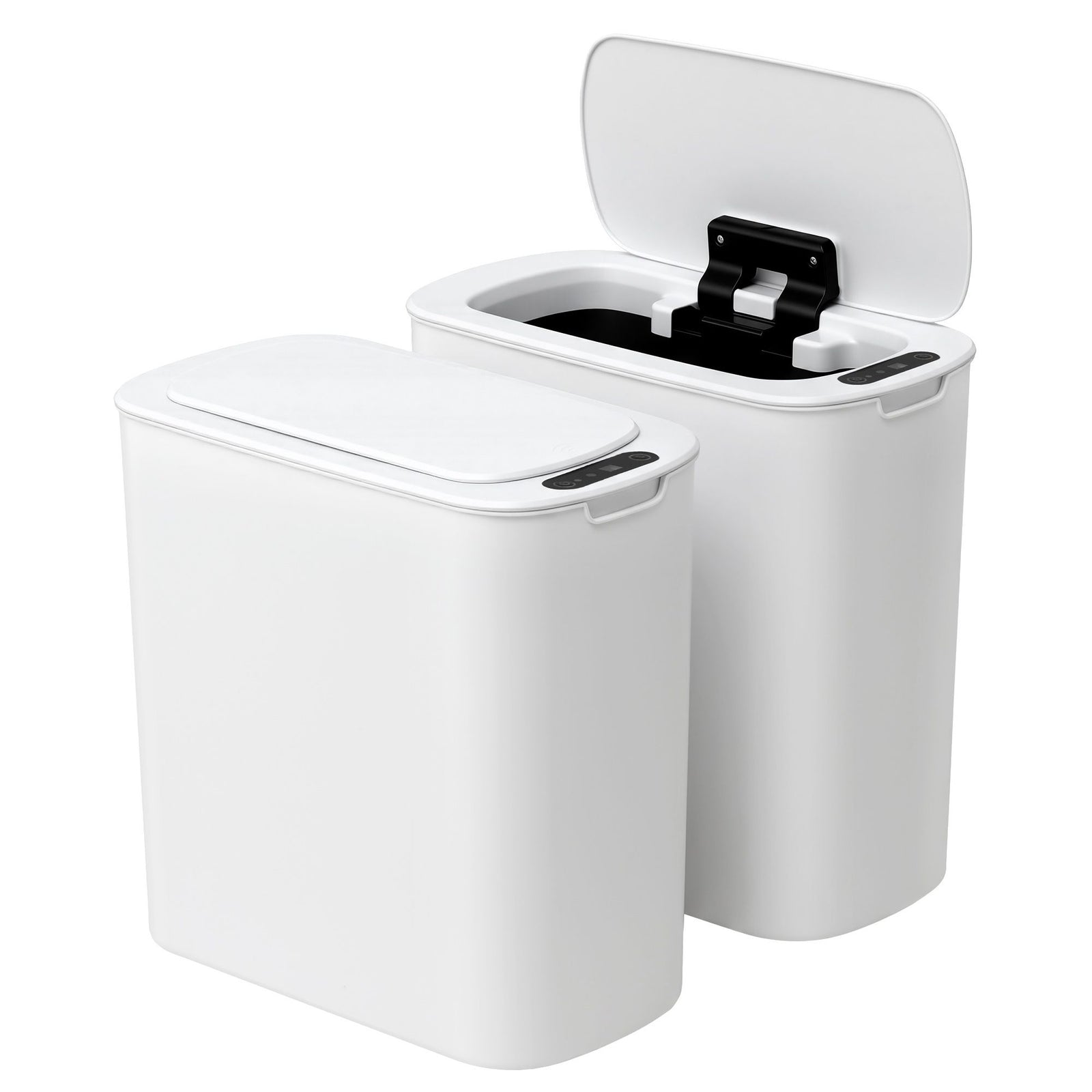 2‑Pack Motion Sensor Bins – 11L Touchless Slim Trash Cans, White
