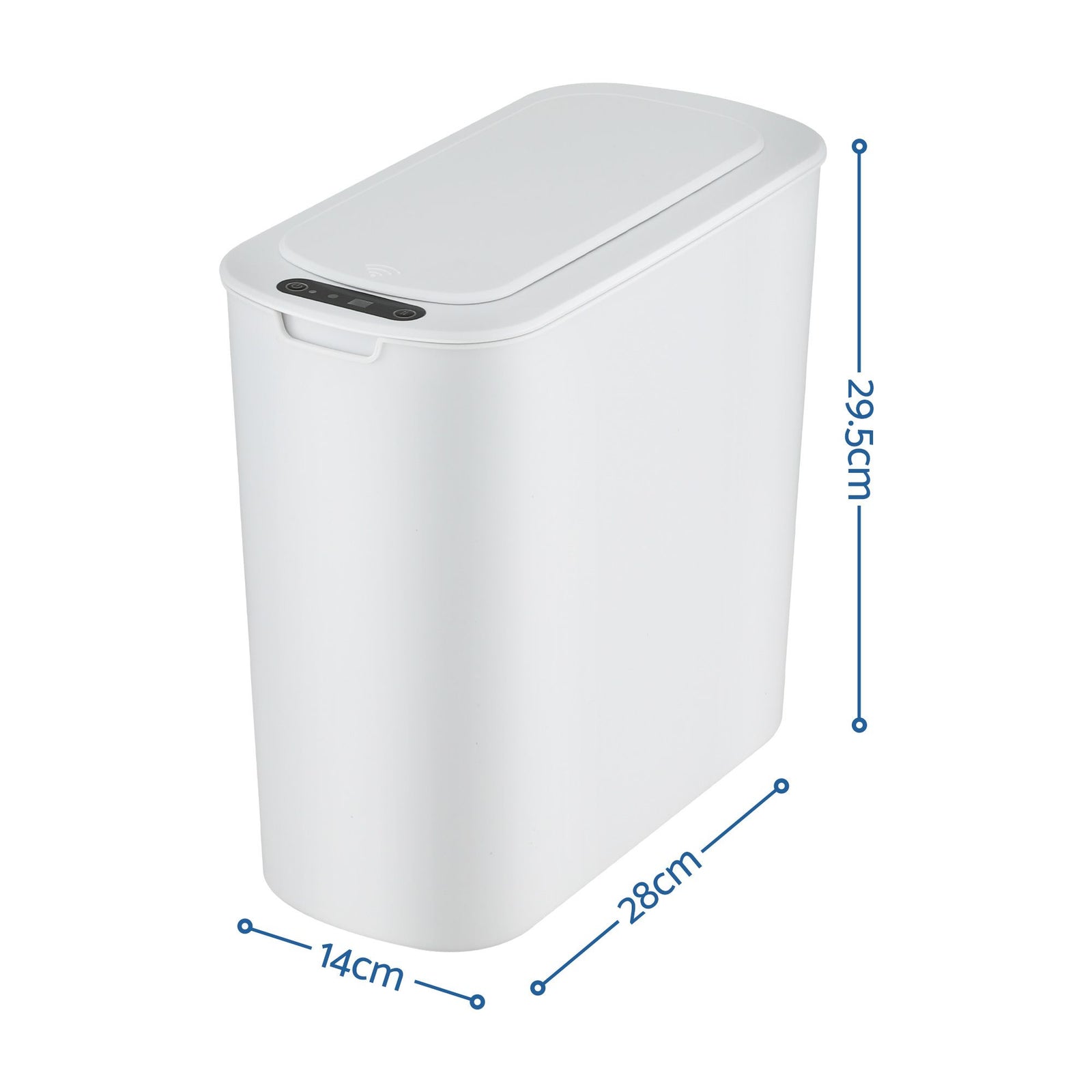 2‑Pack Motion Sensor Bins – 11L Touchless Slim Trash Cans, White