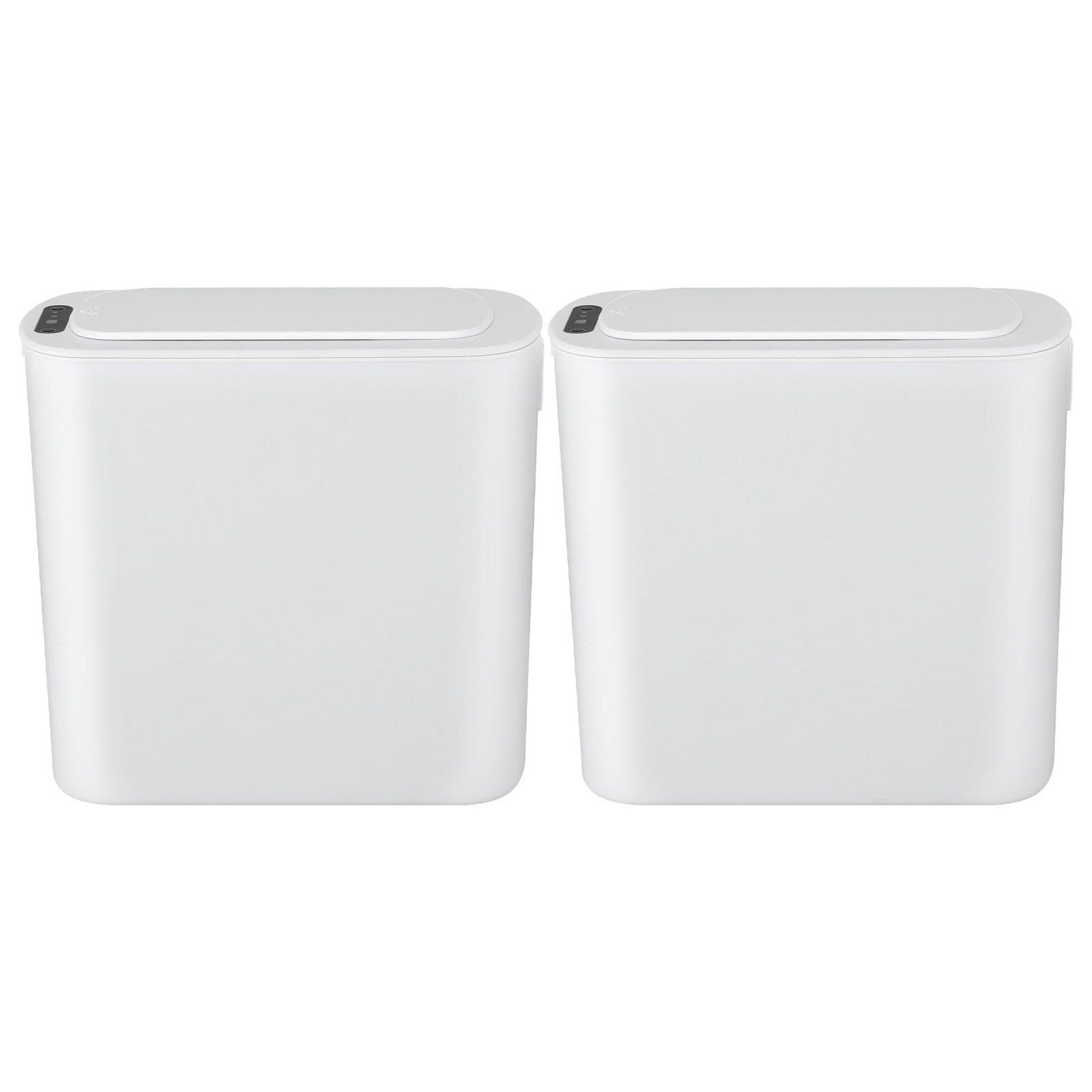 2‑Pack Motion Sensor Bins – 11L Touchless Slim Trash Cans, White