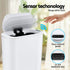 Devanti Automatic Trash Bin with Lid 21L Motion Sensor Kitchen Bin Touchless Garbage Can Plastic Slim Rubbish Bin with Liner Holder for Kitchen, Home, Office, White