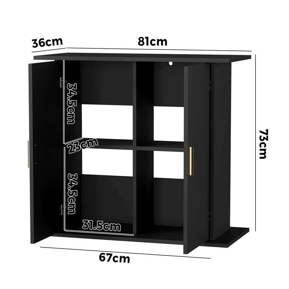 Fish Tank Stand Cabinet Sideboard Storage Black