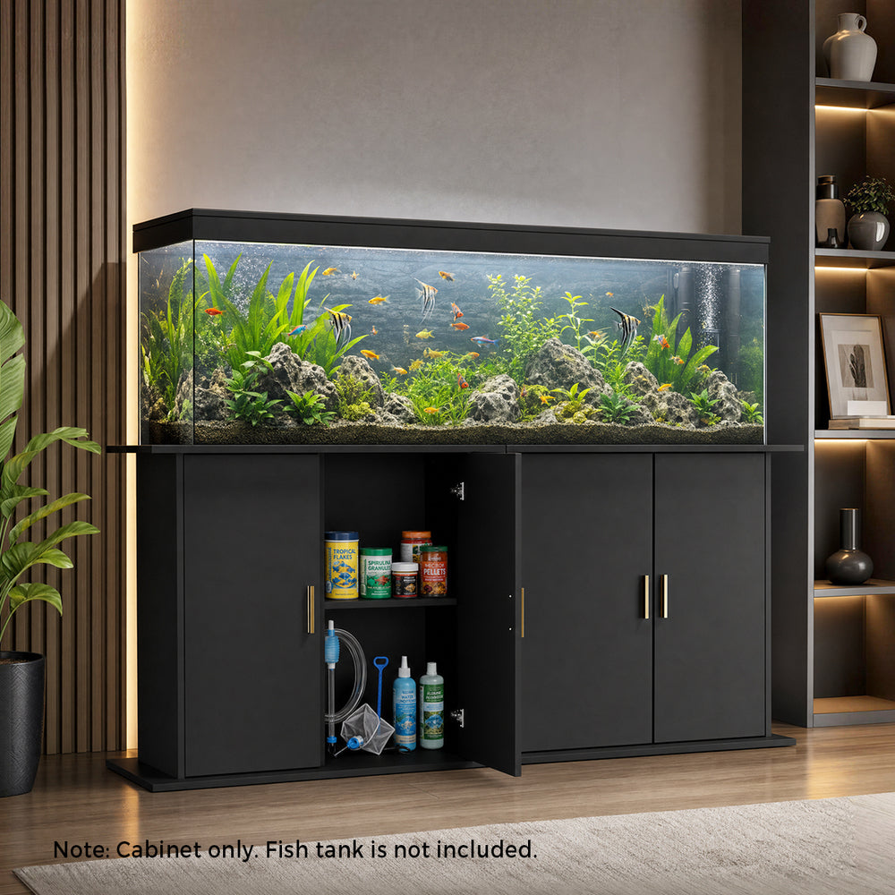 Fish Tank Stand Cabinet Sideboard Storage Black