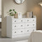 Oikiture Hamptons Sideboard Buffet Cabinet 6 Drawers Storage White