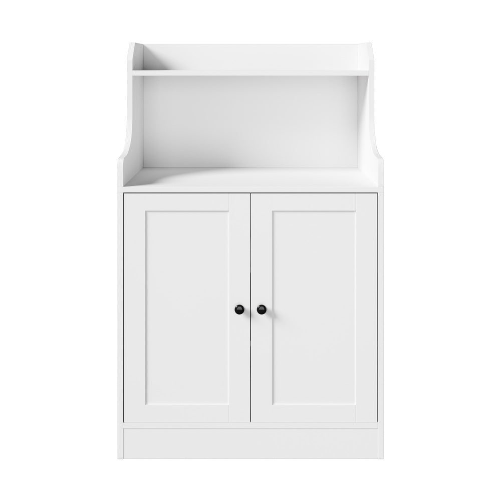 Oikiture Buffet Sideboard Cupboard 2 Doors Hallway Table White