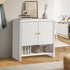 Oikiture Buffet Sideboard Storage Cabinet 2 Doors Cupboard White