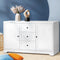 Hamptons Buffet Sideboard Cabinet Storage Unit White Drawers Shelves 120cm