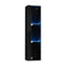Wall Mounted Display Cabinet LED High Gloss Cupboard Black
