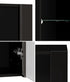 2PCS LED Display Cabinet Wall Mounted Storage Cupboard Black