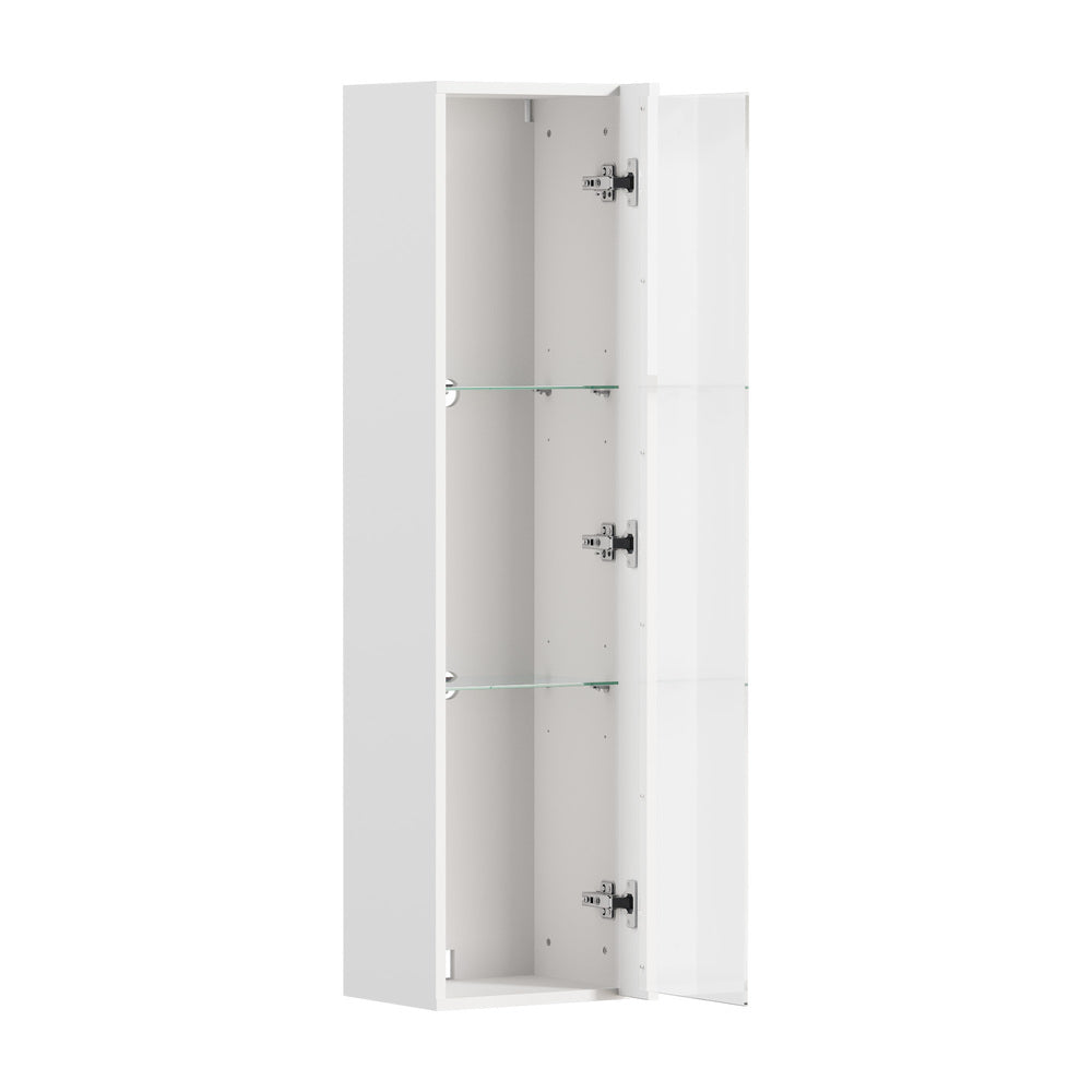 Wall Mounted Display Cabinet LED High Gloss Cupboard Whtie