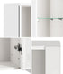 2PCS LED Display Cabinet Wall Mounted Storage Cupboard White