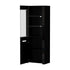 Oikiture 2x LED Cabinet Tall Sideboard High Gloss Cupboard Black